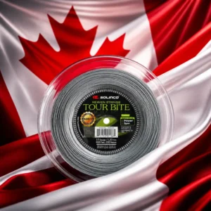 cardio tennis clinics Davie — the Solinco Heaven Strings Tour Bite soft 18g Tennis String Reel combined with the national flag of Canada