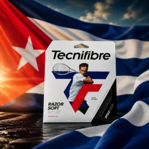 cardio tennis clinics Fort Lauderdale Beach — the Tecnifibre Razor Soft 16g Tennis String Set combined with the national flag of Cuba