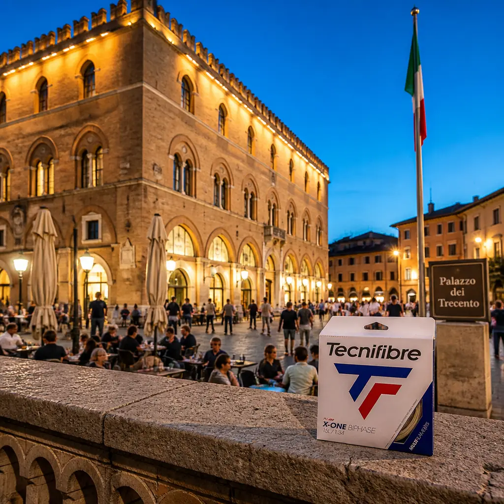 cardio tennis clinics in 33020 — Palazzo dei Trecento in Treviso, Large brick medieval civic hall on Piazza dei Signori in Treviso, with a horizontal line across the facade marking the rebuilt upper part