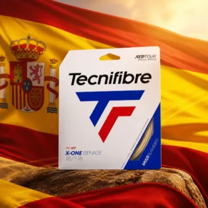 cardio tennis clinics in 33309 — the Tecnifibre X-One Biphase 18g Tennis String Set combined with the national flag of Spain