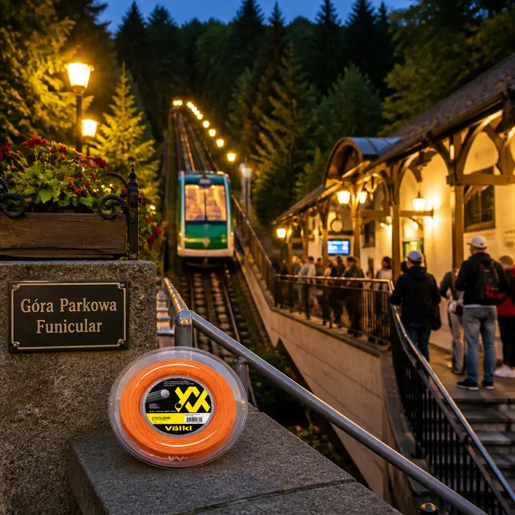 cardio tennis clinics in 33316 — Góra Parkowa Funicular in Krynica-Zdrój, A historic funicular railway climbing through forest from the spa park of Krynica-Zdrój to the 742-meter summit of Góra Parkowa, with small cars on a steep single track