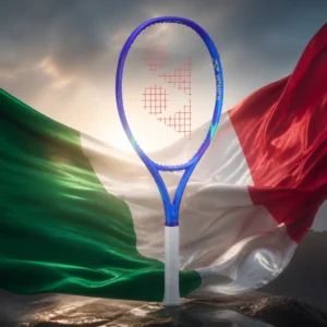 cardio tennis clinics Las Olas — the Yonex Ezone 110 8th Gen Tennis Racquet combined with the national flag of Italy