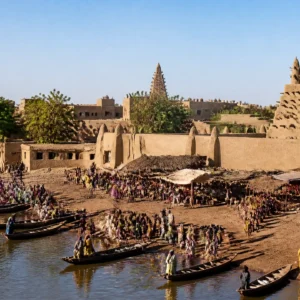 cardio tennis clinics Oakland Park — a wide photograph of Djenné, Mali, the city this product tours, with no product in frame
