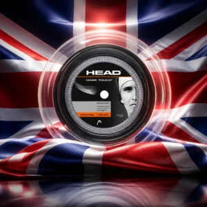 cardio tennis for anxiety — the Head Hawk Touch 16g Tennis String Reel combined with the national flag of United Kingdom