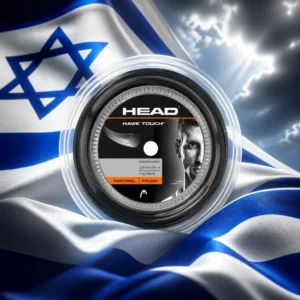 cardio tennis for anxiety relief — the Head Hawk Touch 17g Tennis String Reel combined with the national flag of Israel