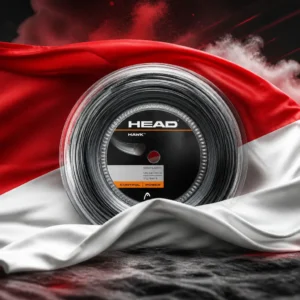 cardio tennis for burnout recovery — the Head Hawk 17g Tennis String Reel combined with the national flag of Indonesia