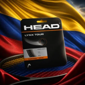 cardio tennis for mental fitness — the Head Lynx Tour 16g Tennis String Set combined with the national flag of Colombia