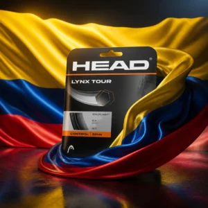 cardio tennis for mental health — the Head Lynx Tour 17g Tennis String Set combined with the national flag of Colombia