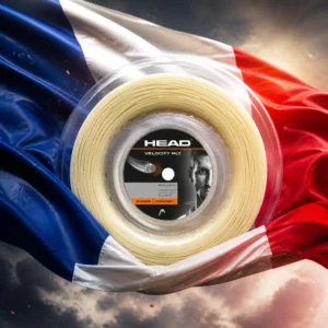 cardio tennis for stress relief — the Head Velocity MLT 16g Tennis String Reel combined with the national flag of France