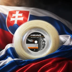 cardio tennis for wellbeing — the Head Velocity MLT 17g Tennis String Reel combined with the national flag of Slovakia