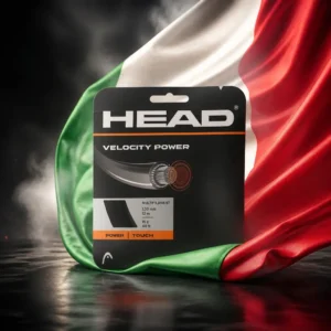 cardio tennis for wellness — the Head Velocity Power 16g Tennis String Set combined with the national flag of Italy
