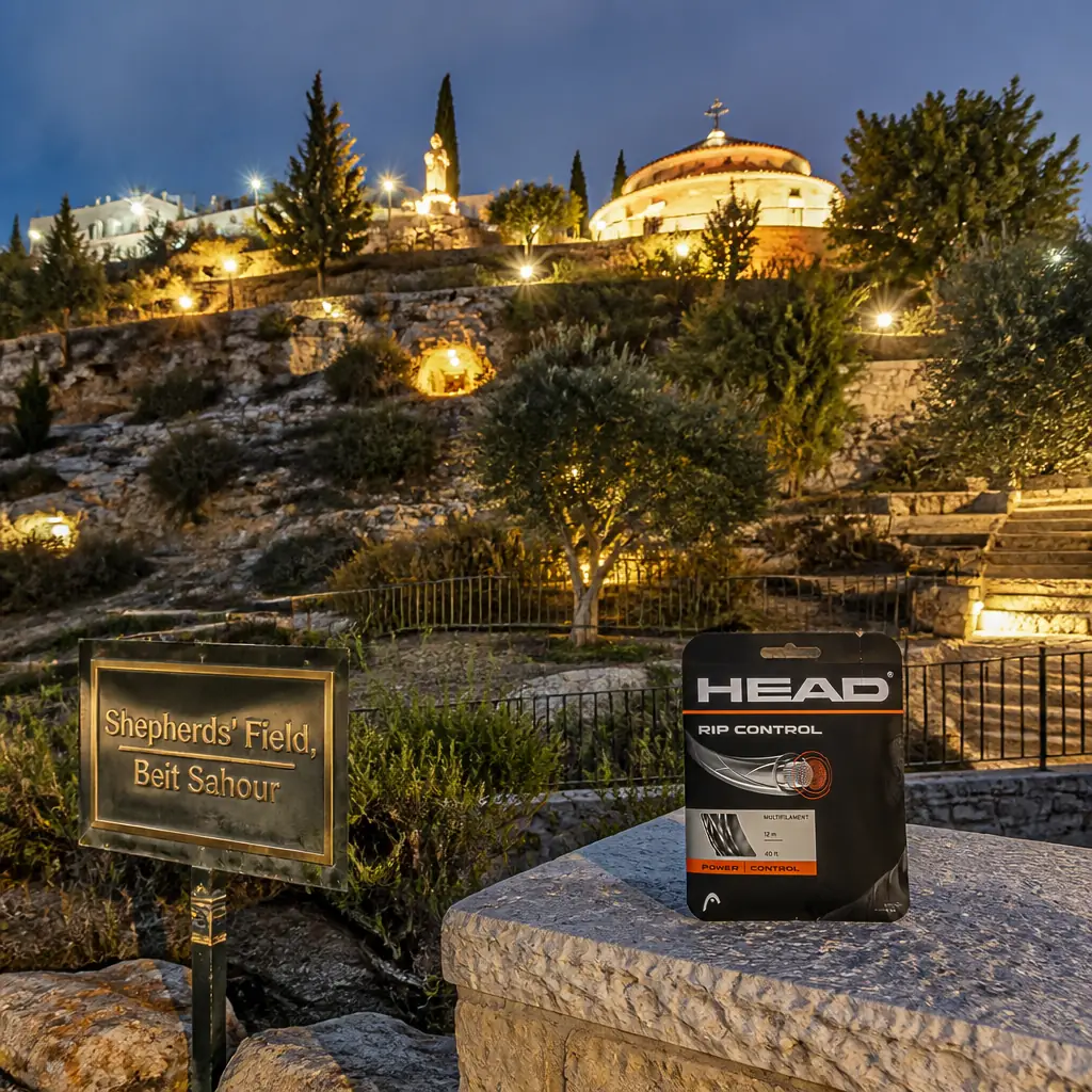 cardio tennis Imperial Point — Shepherds' Field, Beit Sahour in Bethlehem, Terraced fields with caves and a modern round chapel on the hillside at Beit Sahour, just east of Bethlehem