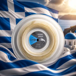 cardio tennis in 33308 — the Dunlop Iconic Speed 16g Tennis String Reel combined with the national flag of Greece