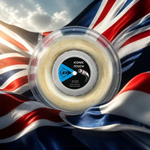 cardio tennis in 33315 — the Dunlop Iconic Touch 17g Tennis String Reel combined with the national flag of United Kingdom