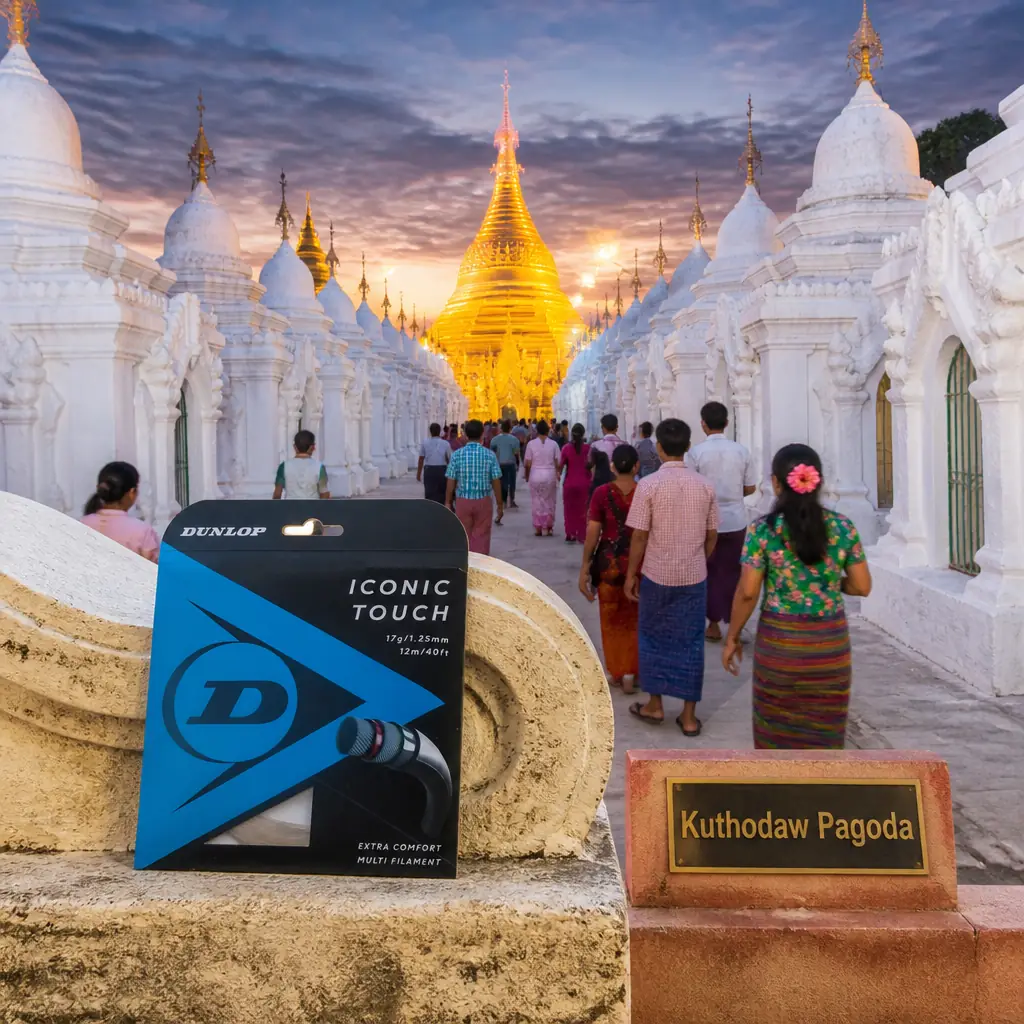 cardio tennis in 33316 — Kuthodaw Pagoda in Mandalay, A gilded central stupa surrounded by long ranks of 729 small white shrines in neat rows, each housing an upright marble slab engraved with text