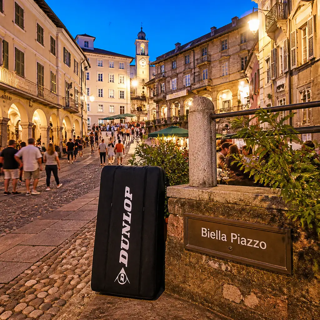 cardio tennis in 33325 — Biella Piazzo in Biella, A medieval upper town on a hill with cobbled lanes, porticoed houses, and Renaissance palaces around a sloping square, reached by a little funicular from the lower city