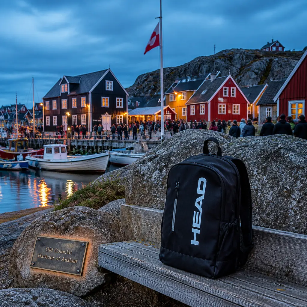 cardio tennis in 33351 — Old Colonial Harbour of Aasiaat in Aasiaat, A cluster of eighteenth- and nineteenth-century timber warehouses and dwellings in black, red, and ochre around a small rocky harbour dotted with fishing boats