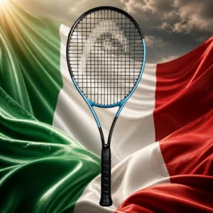 cardio tennis in Fort Lauderdale — the Head Gravity Team Tennis Racquet combined with the national flag of Italy