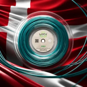 cardio tennis lessons Bay Colony — the Luxilon Eco Power Tennis String Reel combined with the national flag of Denmark