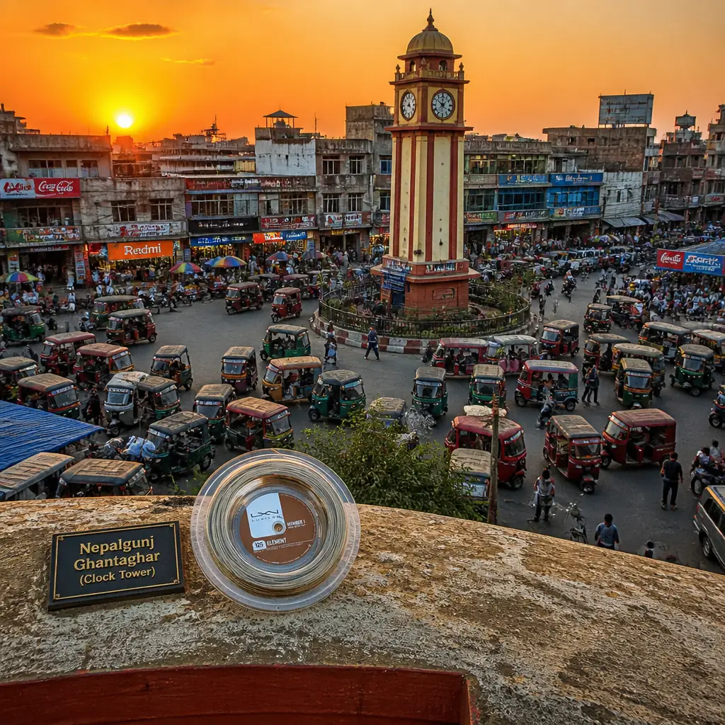 cardio tennis lessons Dorsey Riverbend — Nepalgunj Ghantaghar (Clock Tower) in Nepalgunj, A slender clock tower rising above a congested bazaar crossroads, rickshaws and shopfronts crowding its base under Terai sunlight
