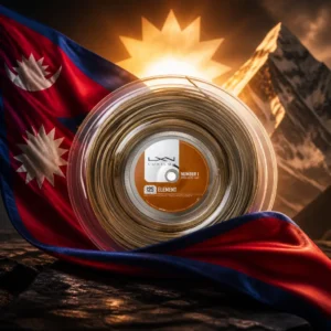 cardio tennis lessons Dorsey Riverbend — the Luxilon Element 16L Tennis String Reel combined with the national flag of Nepal