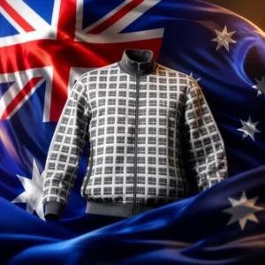 cardio tennis lessons Lazy Lake — the Sergio Tacchini Damarindo Check Track Jacket combined with the national flag of Australia
