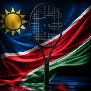 cardio tennis lessons near Fort Lauderdale beach — the Solinco Blackout 285 Tennis Racquet combined with the national flag of Namibia