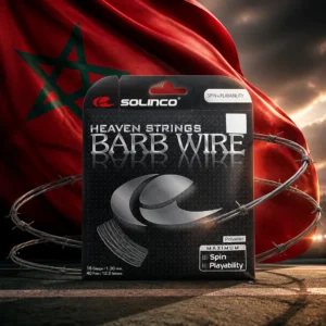 cardio tennis lessons near Las Olas Boulevard — the Solinco Heaven Strings Barb Wire 16g Tennis String Set combined with the national flag of Morocco