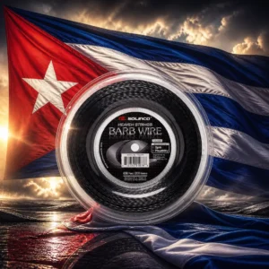 cardio tennis lessons Plantation — the Solinco Heaven Strings Barb Wire 17g Tennis String Reel combined with the national flag of Cuba