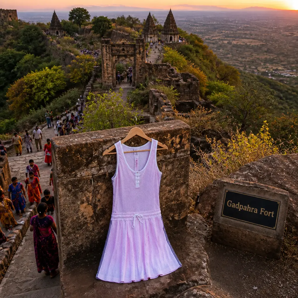 cardio tennis lessons — Gadpahra Fort in Sagar, Ruined hill-fort gateways and temple spires rising from a forested ridge outside Sagar, with crumbling walls silhouetted against the Vindhyan scrubland