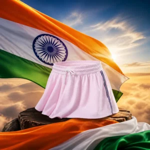 cardio tennis lessons — the Lucky in Love Shibori Plaid Skirt combined with the national flag of India