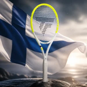 cardio tennis lessons South Florida — the Tecnifibre Fire 285 Tennis Racquet combined with the national flag of Finland