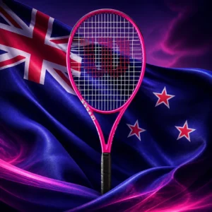 cardio tennis lessons Wilton Manors — the Wilson Burn V6 105 Tennis Racquet combined with the national flag of New Zealand