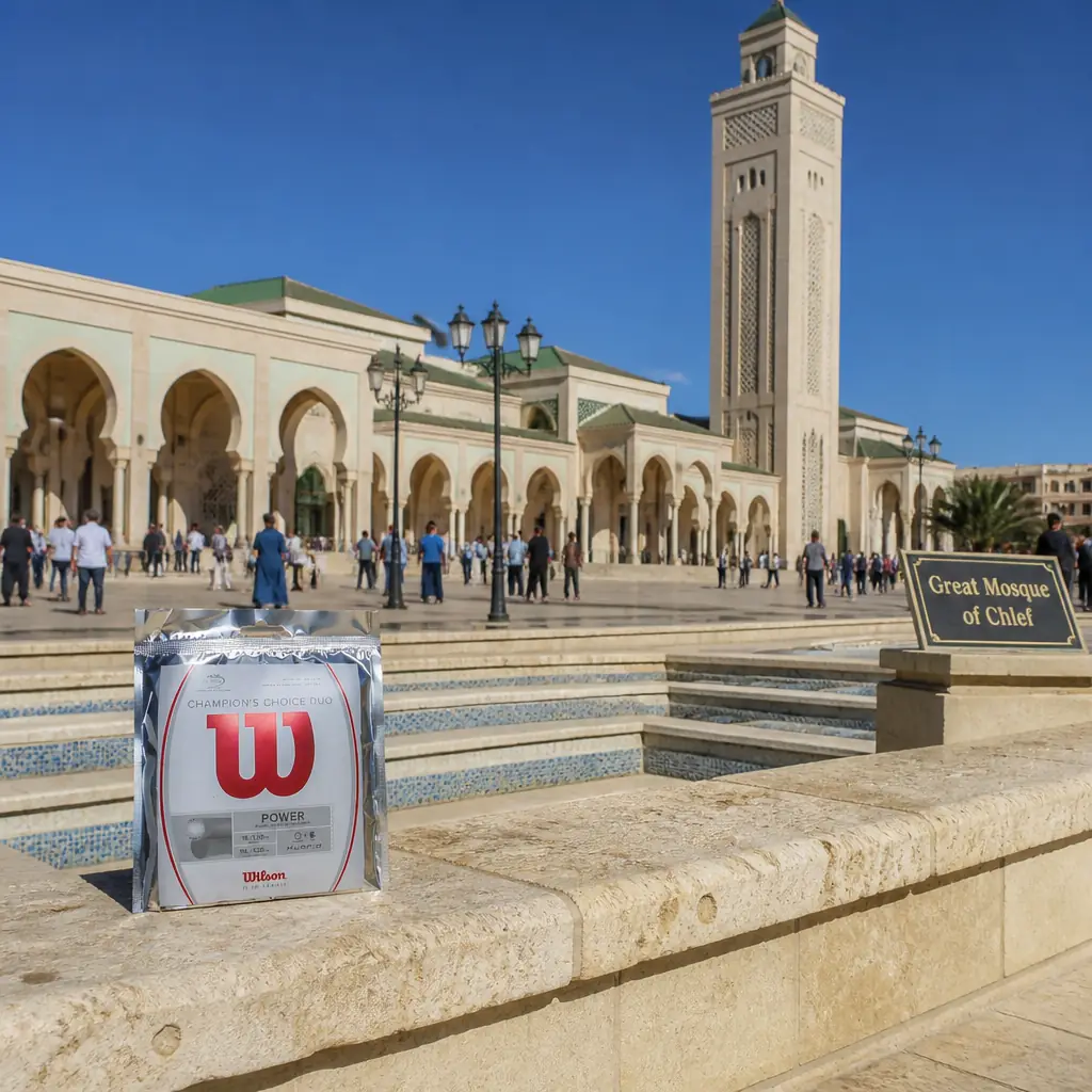 cardio tennis Melrose Manors — Great Mosque of Chlef in Chlef, An imposing modern mosque with a tall square minaret and horseshoe-arched arcades of pale stone, dominating a wide plaza in the rebuilt city center