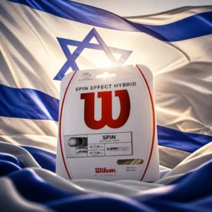cardio tennis near Las Olas Boulevard — the Wilson Spin Effect Hybrid Tennis String Set combined with the national flag of Israel