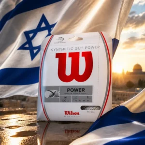 cardio tennis near me Fort Lauderdale — the Wilson Synthetic Gut Power 16g Tennis String Set combined with the national flag of Israel