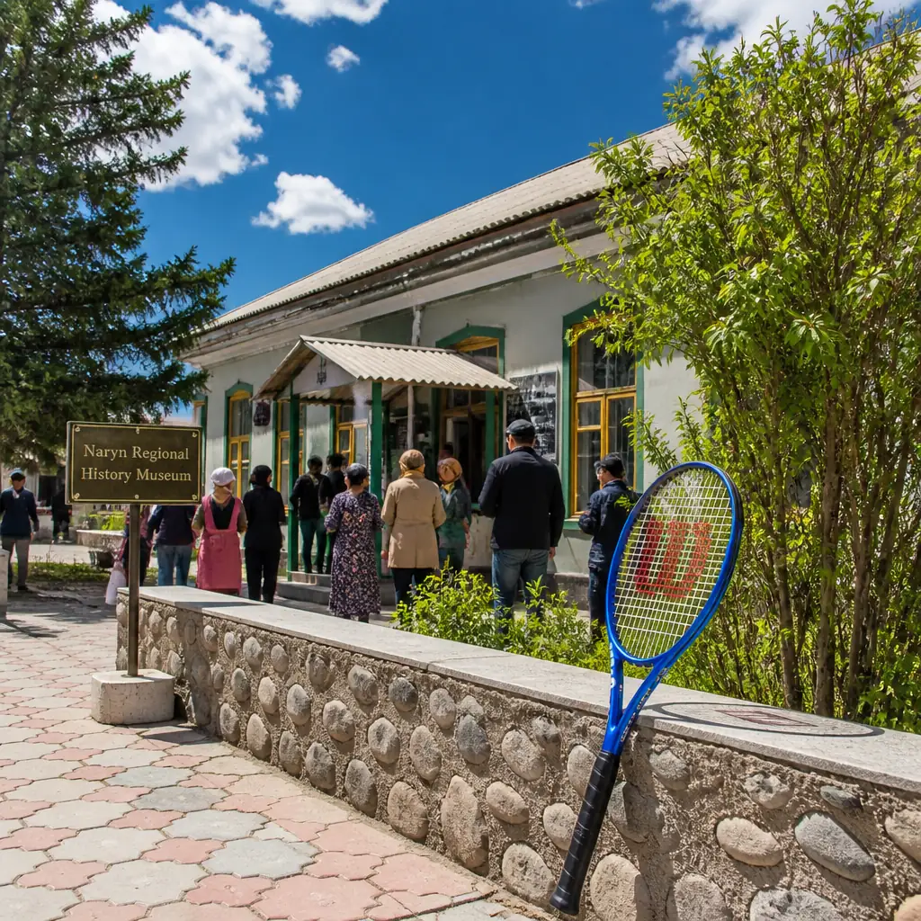 cardio tennis program — Naryn Regional History Museum in Naryn, A modest single-story museum in Naryn with rooms of felt yurts and nomad gear, Soviet-era photographs, stuffed mountain wildlife, and archaeological cases