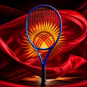 cardio tennis program — the Wilson Ultra Team V5 Tennis Racquet combined with the national flag of Kyrgyzstan