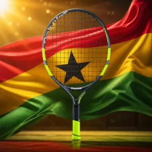 cardio tennis Seven Isles — the Babolat B Fly 19 Junior Tennis Racquet combined with the national flag of Ghana