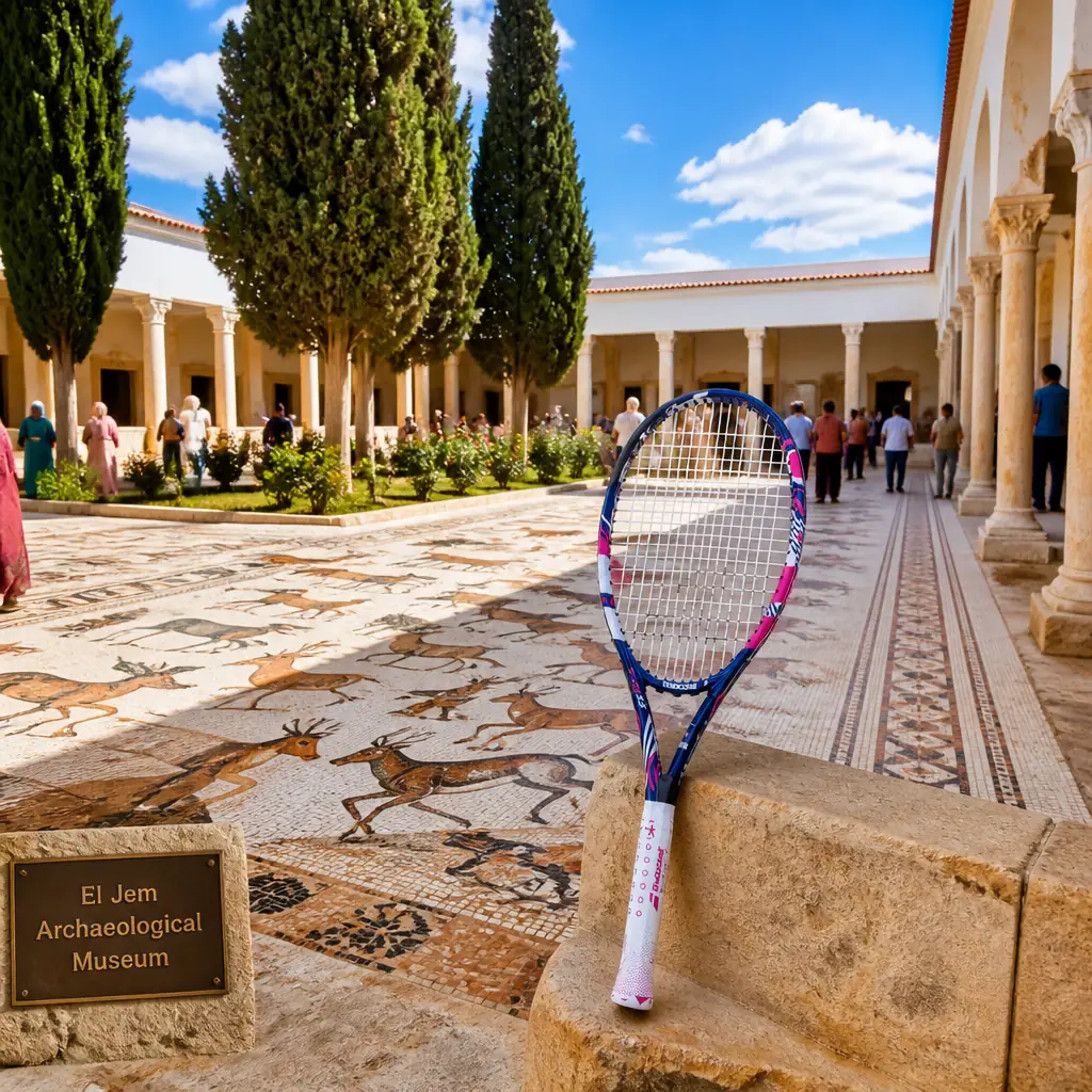 cardio tennis Sunrise Intracoastal — El Jem Archaeological Museum in El Djem, A low white building around a reconstructed Roman villa courtyard, its floors and walls covered with large coloured mosaics of animals, hunting scenes and vine patterns, with a peristyle garden of columns and cypresses