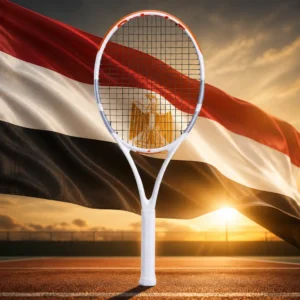 cardio tennis to help with anxiety — the Babolat Boost Wimbledon Limited Edition Tennis Racquet combined with the national flag of Egypt