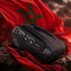cardio tennis to help with burnout — the Babolat Court L Tennis Bag (9 Racquets) combined with the national flag of Morocco