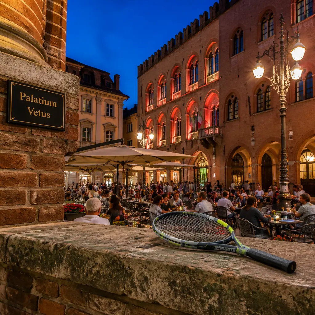 cardio tennis to help with happiness — Palatium Vetus in Alessandria, Restored medieval brick civic palace on Piazza della Liberta in Alessandria, now a foundation headquarters