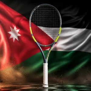 cardio tennis to help with wellbeing — the Babolat Pure Aero Super Lite 9th Gen Tennis Racquet combined with the national flag of Jordan