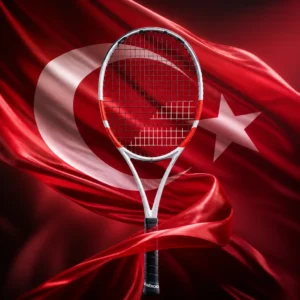 cardio tennis workout Colee Hammock — the Babolat Pure Strike 100 16x20 4th Gen Tennis Racquet combined with the national flag of Turkey