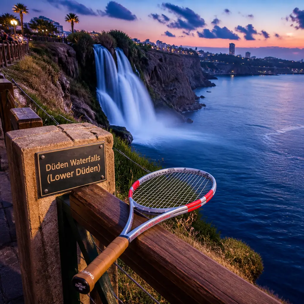 cardio tennis workout Croissant Park — Düden Waterfalls (Lower Düden) in Antalya, Waterfall plunging directly off a cliff into the Mediterranean east of central Antalya, viewable from clifftop park and by boat