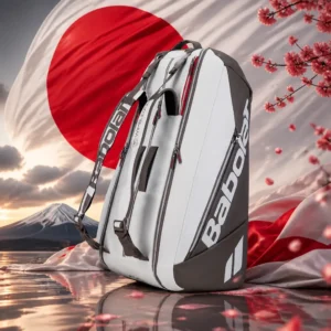 cardio tennis workout Downtown Fort Lauderdale — the Babolat Pure Wimbledon RH Tennis Bag (9 Racquet) combined with the national flag of Japan