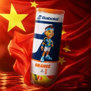 cardio tennis workout Fort Lauderdale Beach — the Babolat Stage 2 Orange Tennis Ball Can combined with the national flag of China