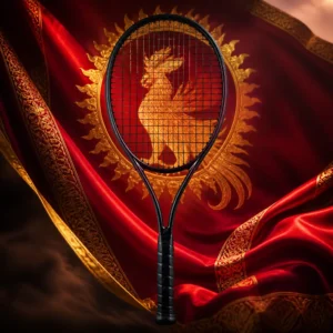 cardio workout — the Head Auxetic 2.0 Prestige MP L Tennis Racquet combined with the national flag of Konbaung dynasty