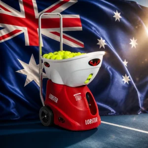 cardiovascular drills Fort Lauderdale — the Lobster Elite Two Tennis Ball Machine combined with the national flag of Australia